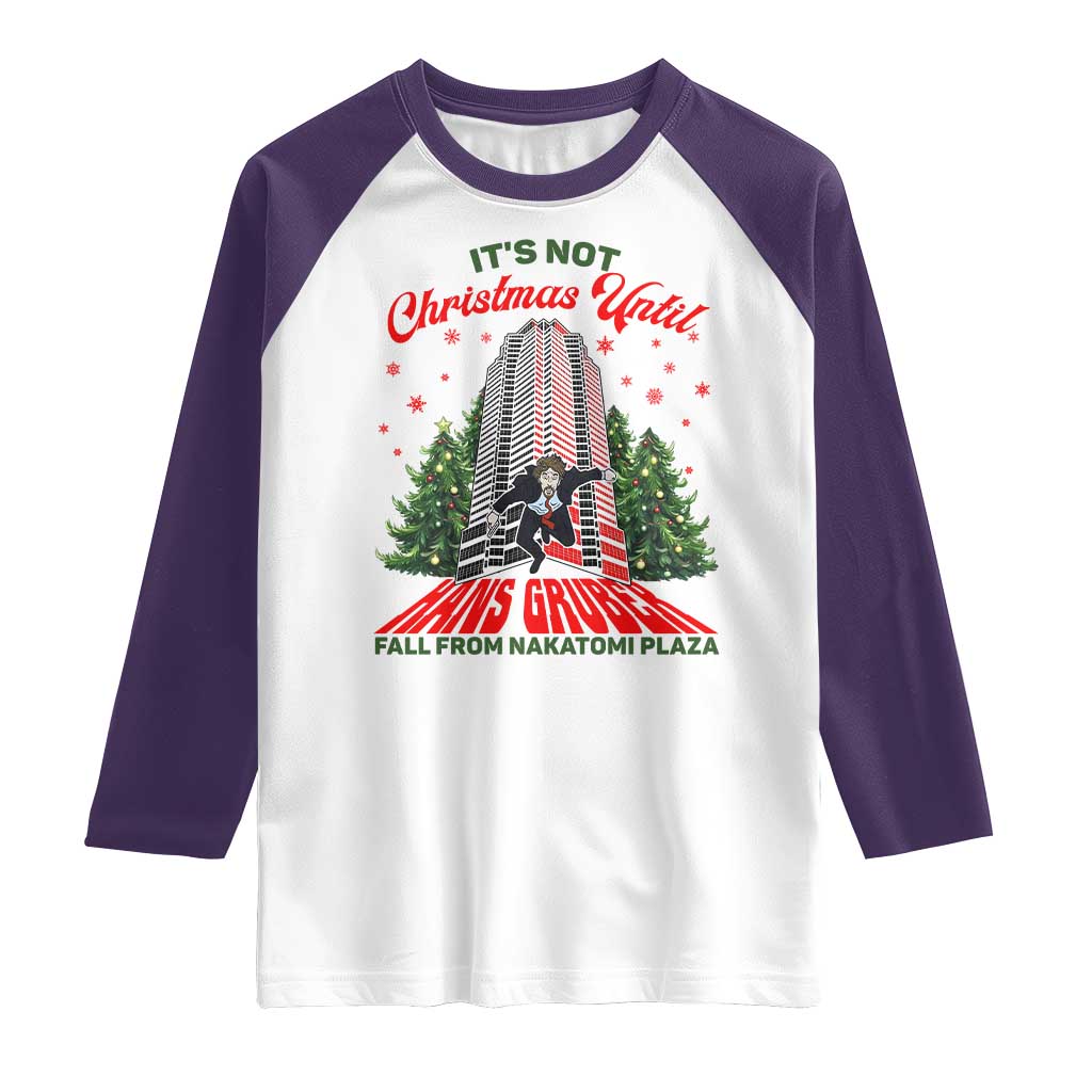 Nakatomi Plaza 1988 Raglan Shirt It's Not Christmas Until Hans Gruber Fall Xmas Party