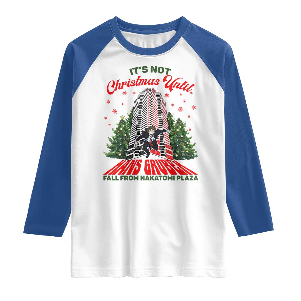 Nakatomi Plaza 1988 Raglan Shirt It's Not Christmas Until Hans Gruber Fall Xmas Party