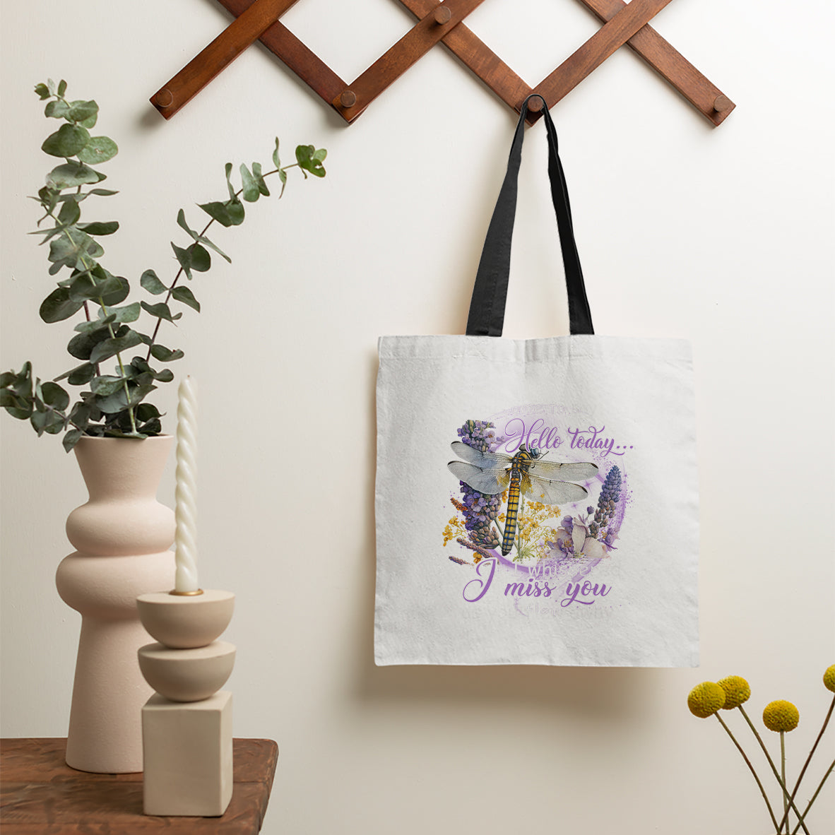 You Came To Say Hello Today I Whispered I Miss You Angels Spiritual Dragonfly Tote Bag, Nature Tote Bag, Gift for Women, Dragonfly Lover Tote Bag - Wonder Print Shop
