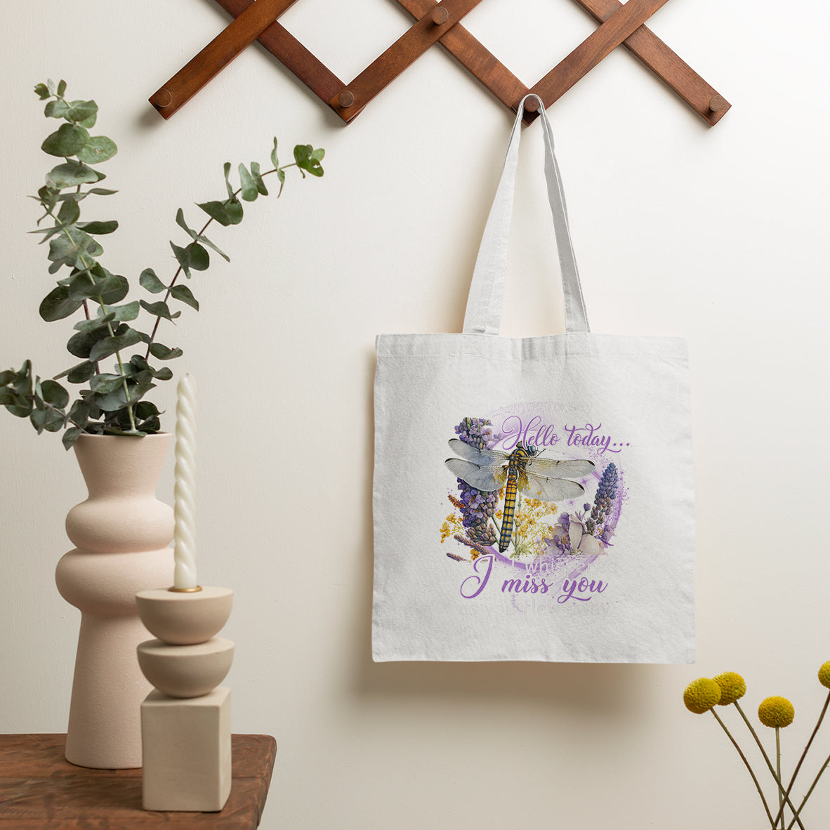 You Came To Say Hello Today I Whispered I Miss You Angels Spiritual Dragonfly Tote Bag, Nature Tote Bag, Gift for Women, Dragonfly Lover Tote Bag - Wonder Print Shop