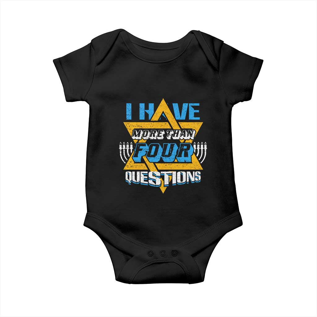 Funny Passover Baby Onesie Funny I Have More Than Four Questions  Passover Kids