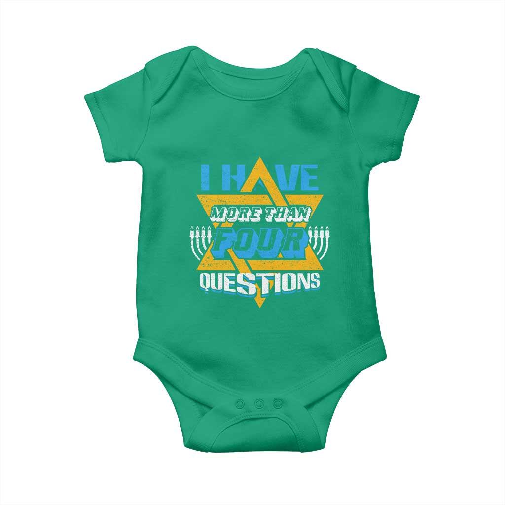 Funny Passover Baby Onesie Funny I Have More Than Four Questions  Passover Kids