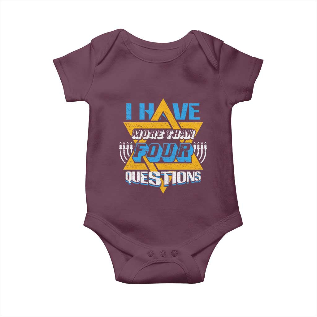Funny Passover Baby Onesie Funny I Have More Than Four Questions  Passover Kids