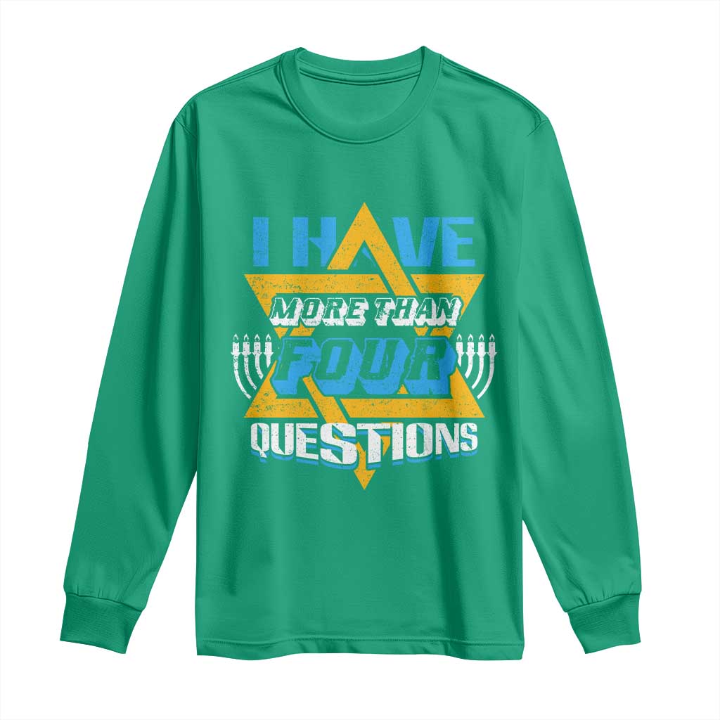 Funny Passover Long Sleeve Shirt Funny I Have More Than Four Questions  Passover Kids