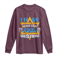 Funny Passover Long Sleeve Shirt Funny I Have More Than Four Questions  Passover Kids