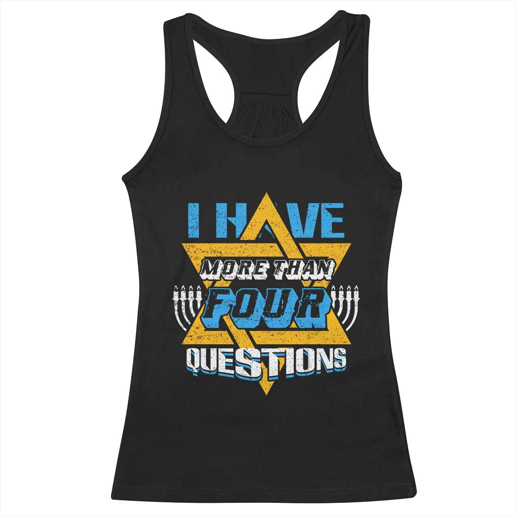 Funny Passover Racerback Tank Top Funny I Have More Than Four Questions  Passover Kids