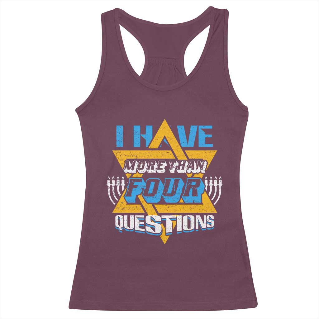 Funny Passover Racerback Tank Top Funny I Have More Than Four Questions  Passover Kids