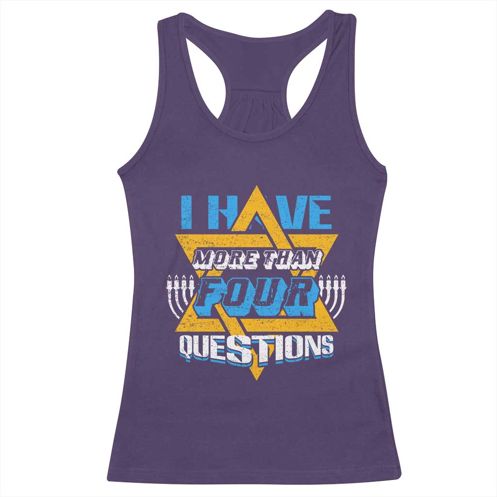 Funny Passover Racerback Tank Top Funny I Have More Than Four Questions  Passover Kids