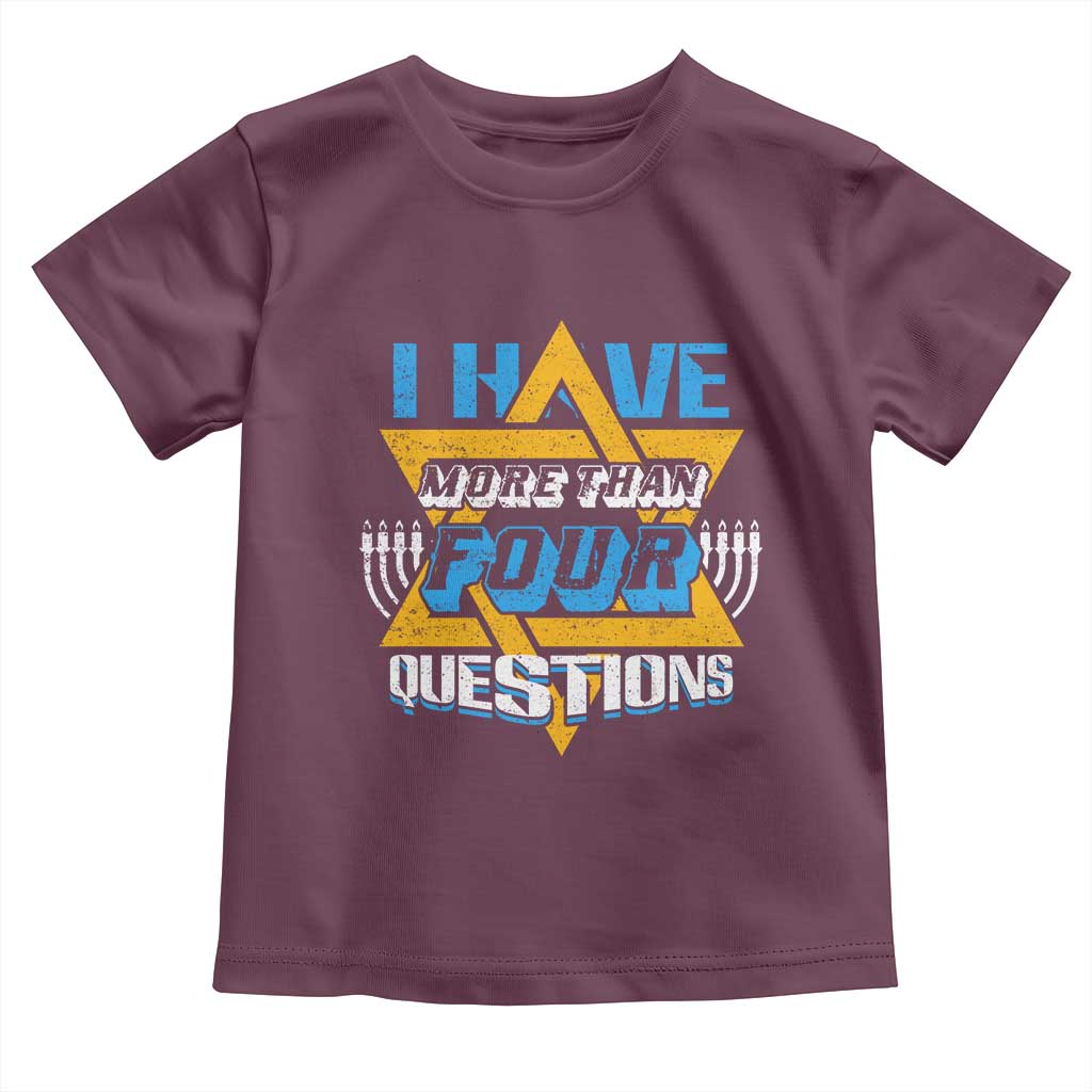 Funny Passover Toddler T Shirt Funny I Have More Than Four Questions  Passover Kids