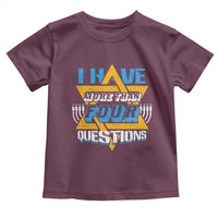 Funny Passover Toddler T Shirt Funny I Have More Than Four Questions  Passover Kids