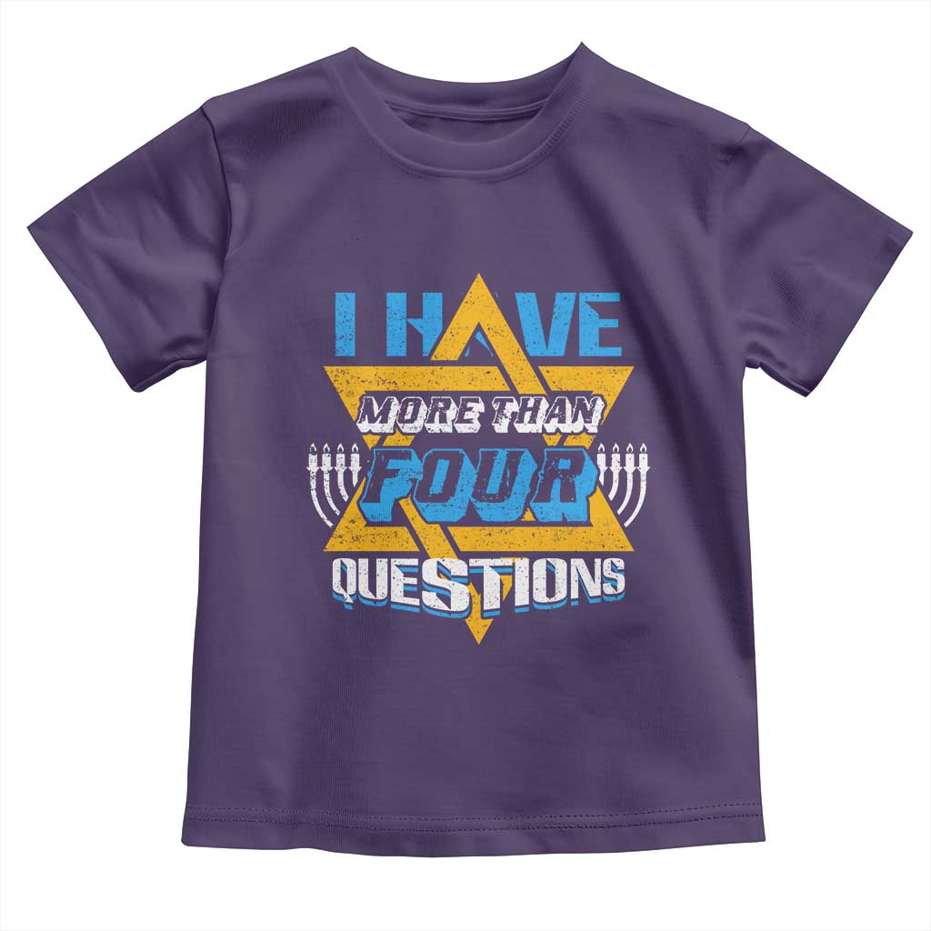 Funny Passover Toddler T Shirt Funny I Have More Than Four Questions  Passover Kids