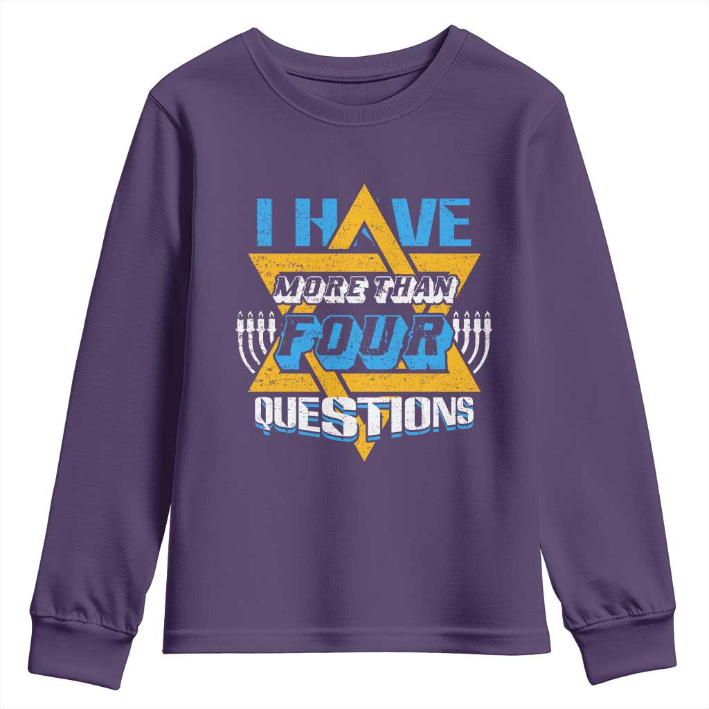 Funny Passover Youth Sweatshirt Funny I Have More Than Four Questions  Passover Kids