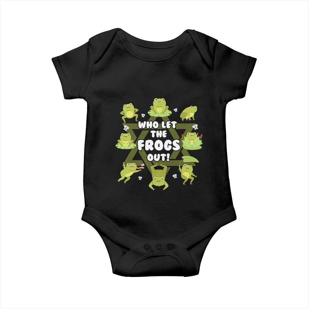 Funny Passover Baby Onesie Who Let the Frogs Out  Jewish Seder Fami