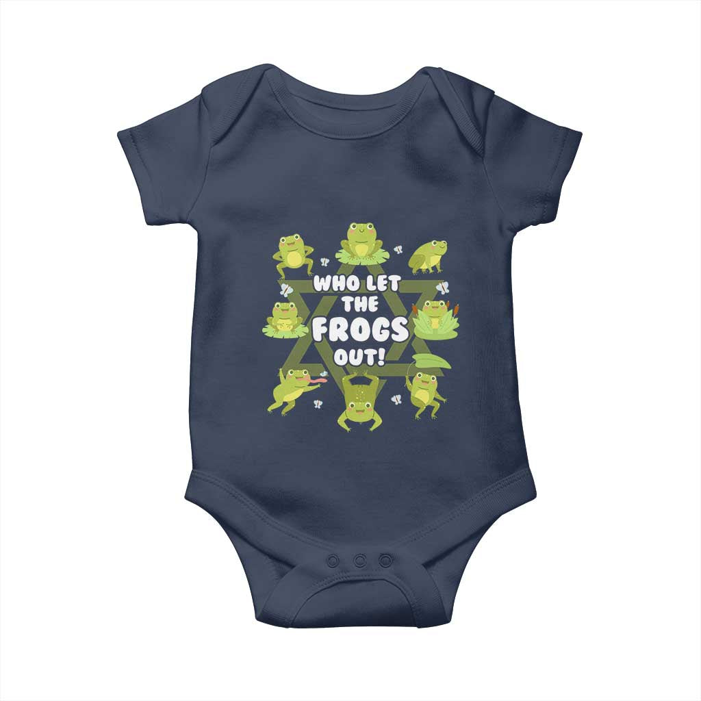 Funny Passover Baby Onesie Who Let the Frogs Out  Jewish Seder Fami