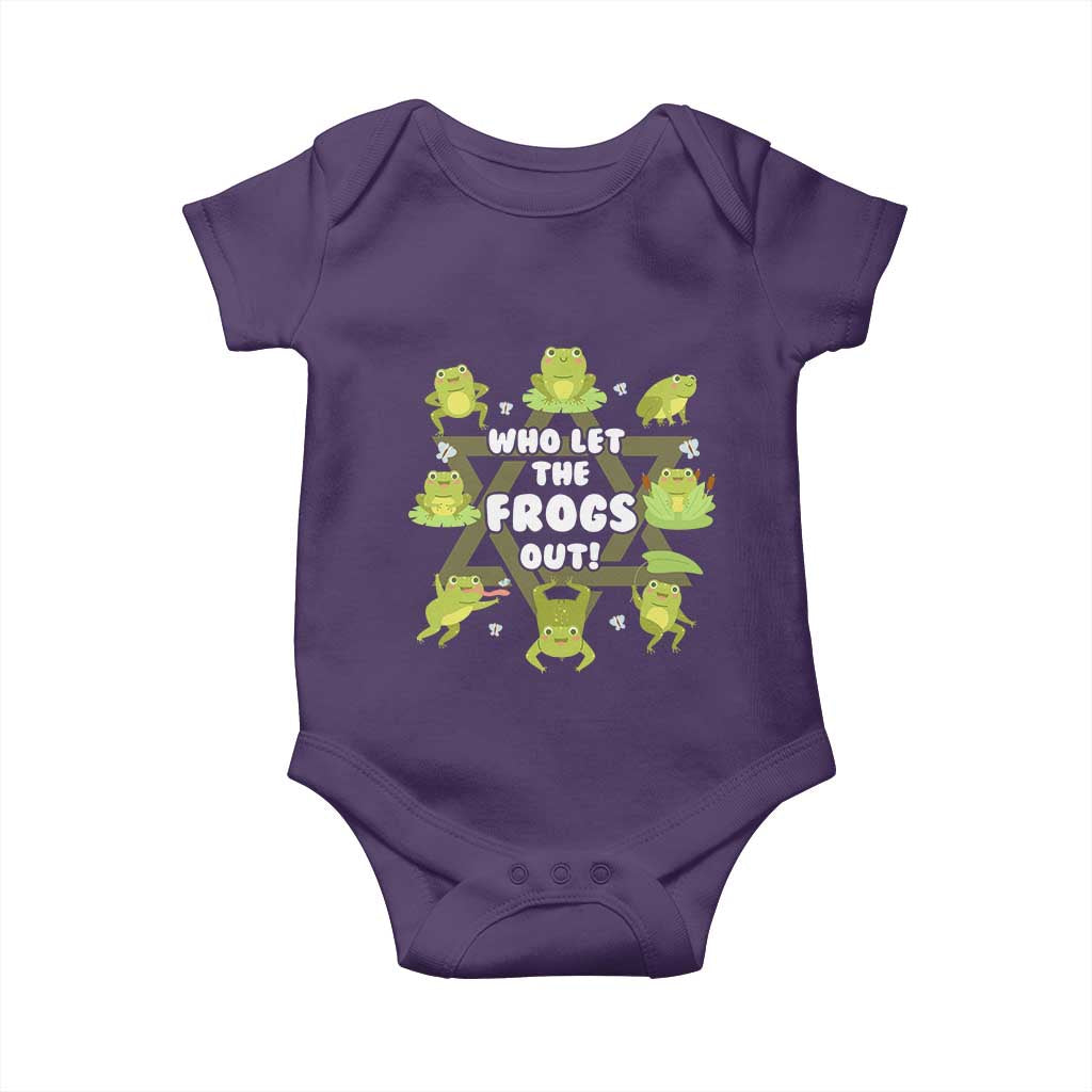 Funny Passover Baby Onesie Who Let the Frogs Out  Jewish Seder Fami