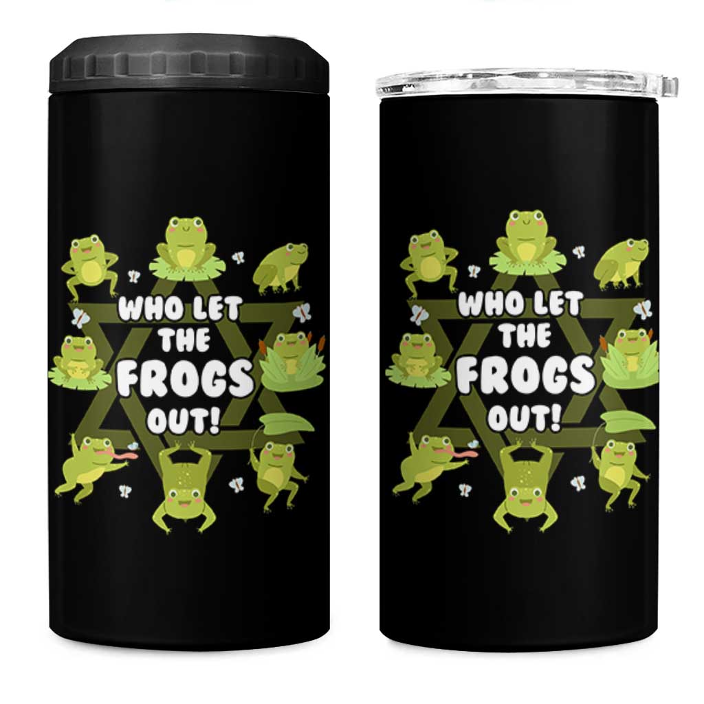 Funny Passover 4 in 1 Can Cooler Tumbler Who Let the Frogs Out  Jewish Seder Fami