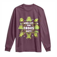 Funny Passover Long Sleeve Shirt Who Let the Frogs Out  Jewish Seder Fami