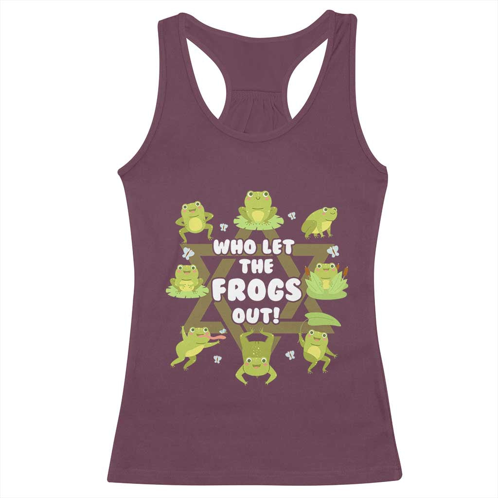 Funny Passover Racerback Tank Top Who Let the Frogs Out  Jewish Seder Fami