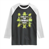 Funny Passover Raglan Shirt Who Let the Frogs Out  Jewish Seder Fami