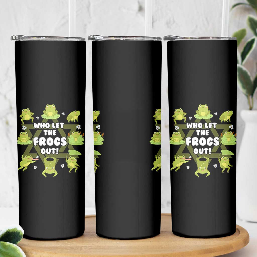 Funny Passover Skinny Tumbler Who Let the Frogs Out  Jewish Seder Fami