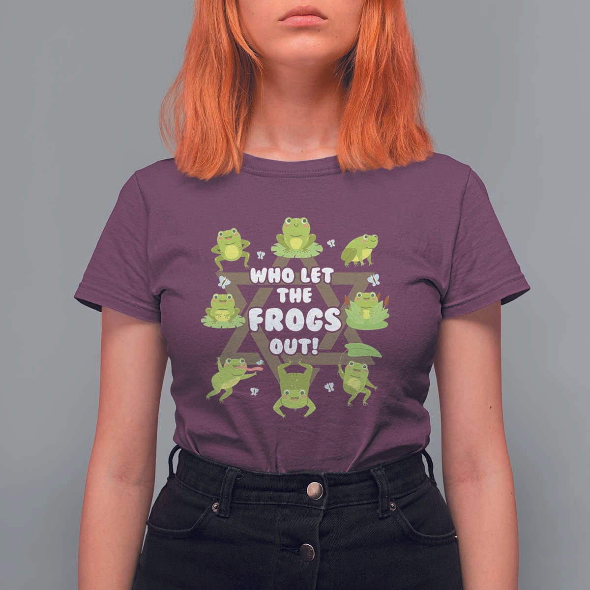 Funny Passover T Shirt For Women Who Let the Frogs Out  Jewish Seder Fami