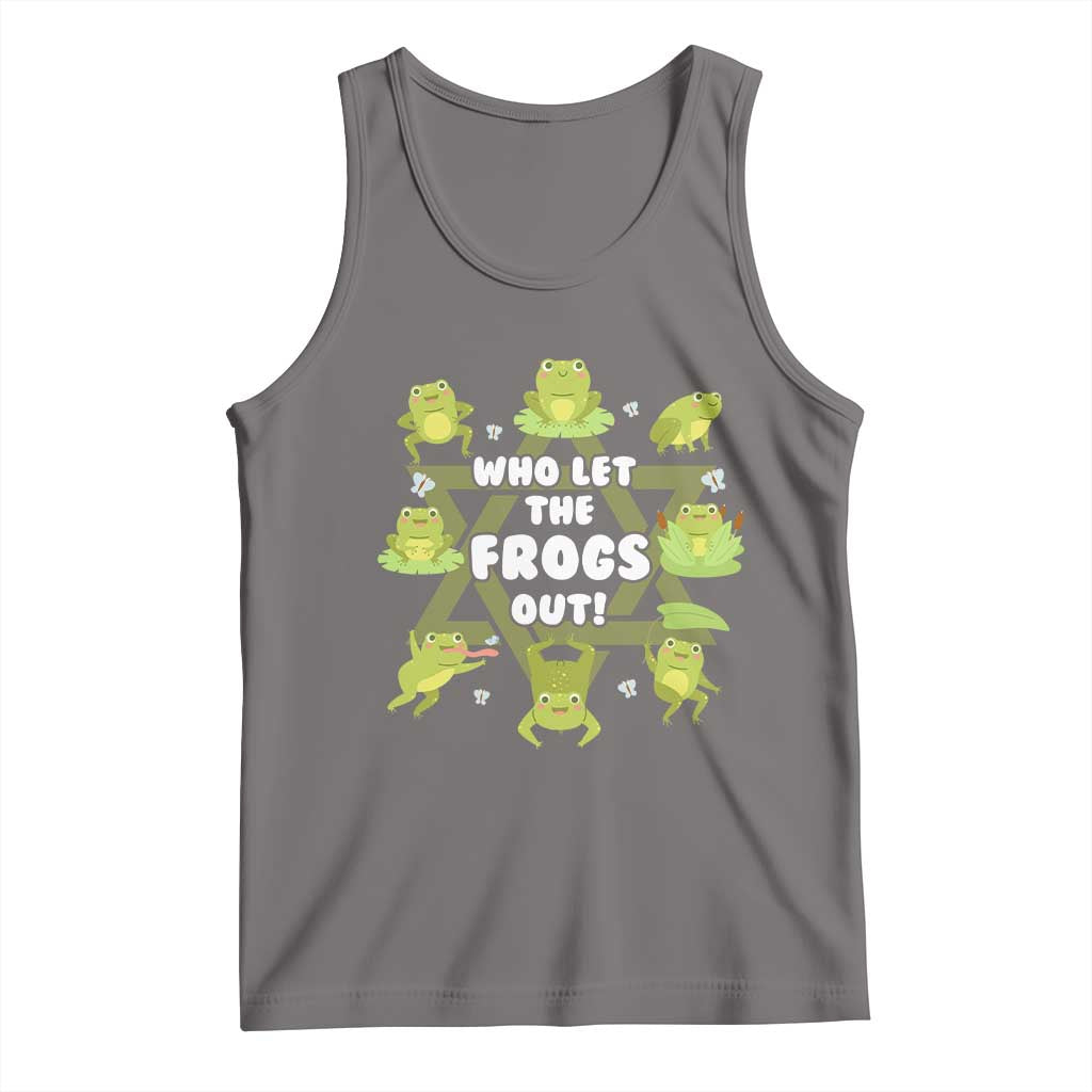 Funny Passover Tank Top Who Let the Frogs Out  Jewish Seder Fami