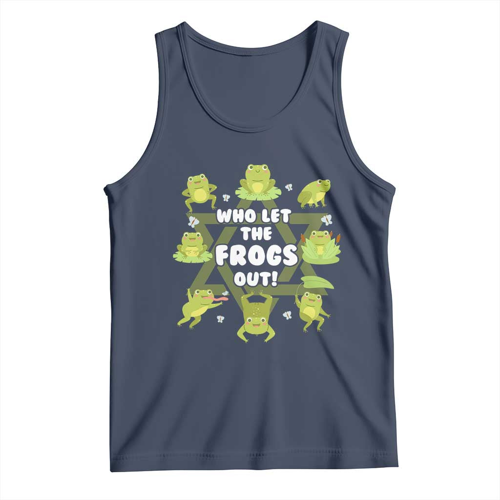 Funny Passover Tank Top Who Let the Frogs Out  Jewish Seder Fami