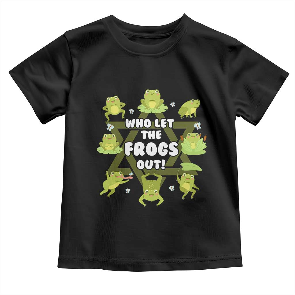 Funny Passover Toddler T Shirt Who Let the Frogs Out  Jewish Seder Fami