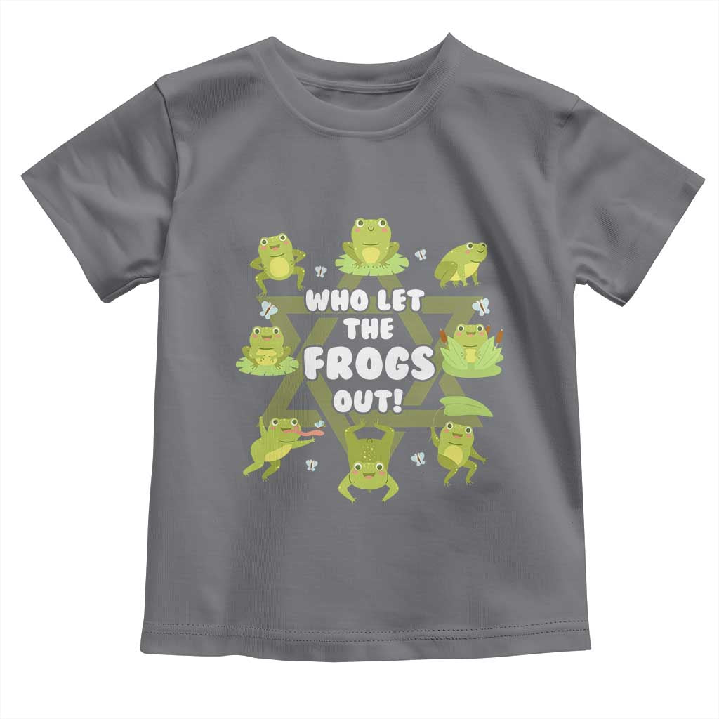 Funny Passover Toddler T Shirt Who Let the Frogs Out  Jewish Seder Fami