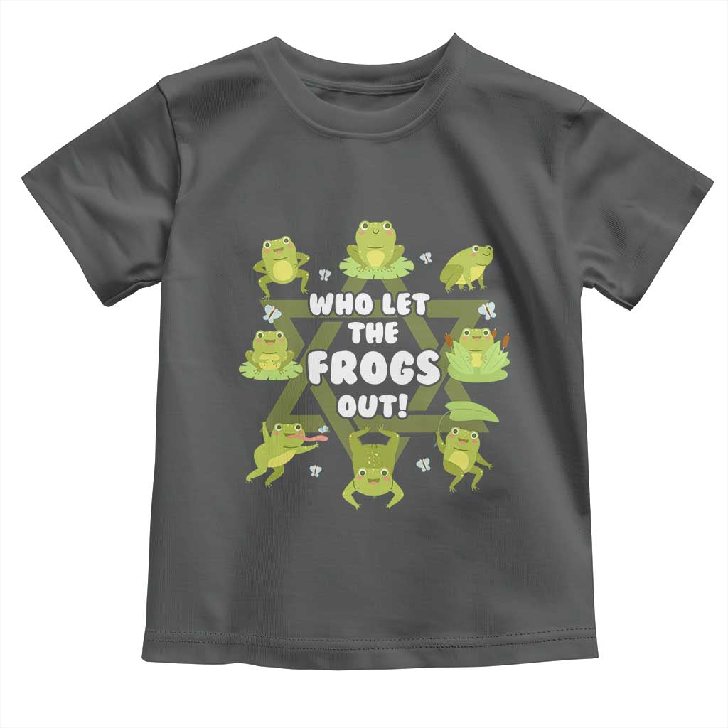 Funny Passover Toddler T Shirt Who Let the Frogs Out  Jewish Seder Fami