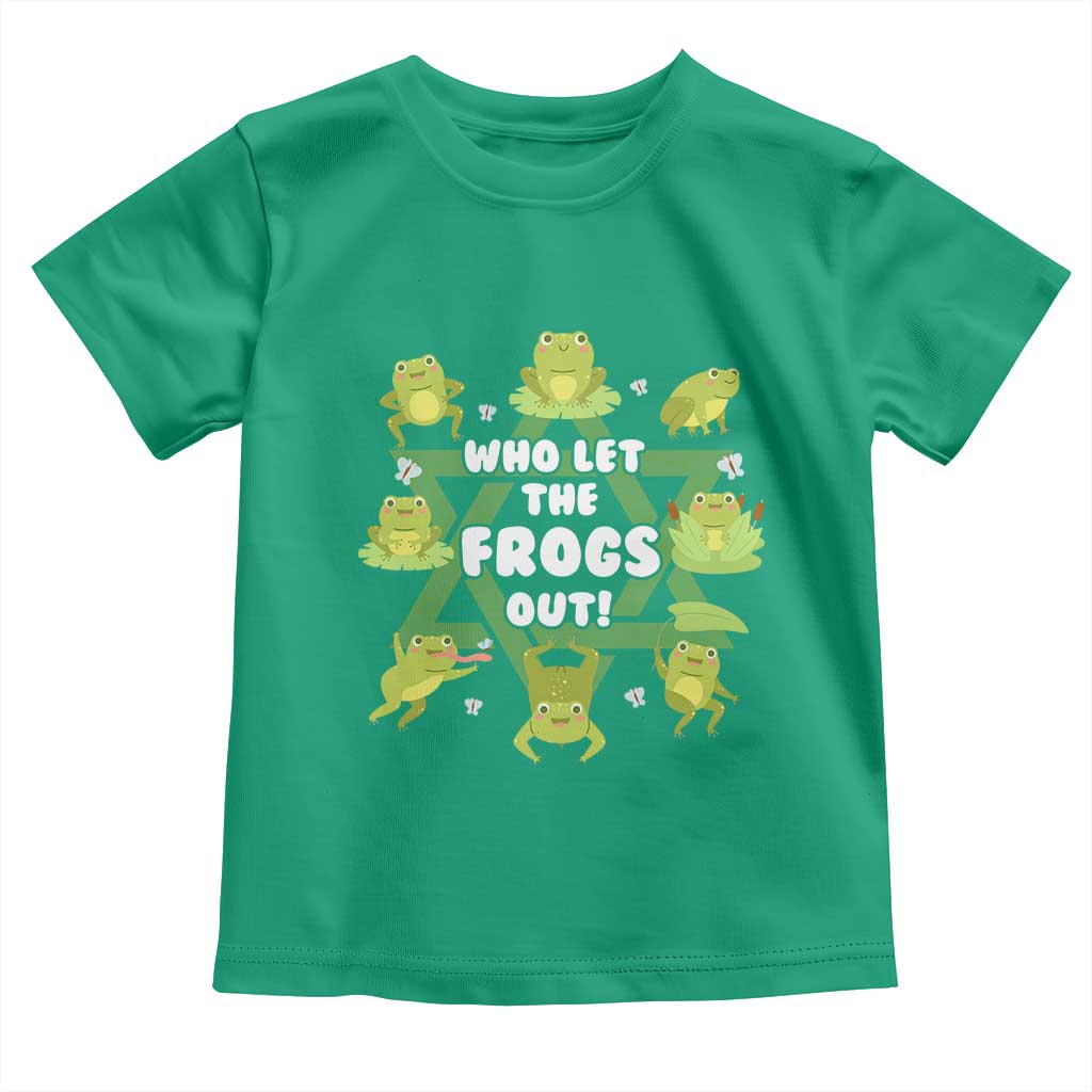 Funny Passover Toddler T Shirt Who Let the Frogs Out  Jewish Seder Fami