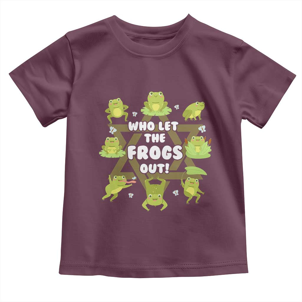 Funny Passover Toddler T Shirt Who Let the Frogs Out  Jewish Seder Fami