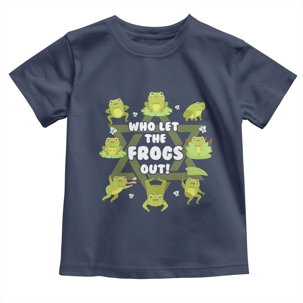 Funny Passover Toddler T Shirt Who Let the Frogs Out  Jewish Seder Fami