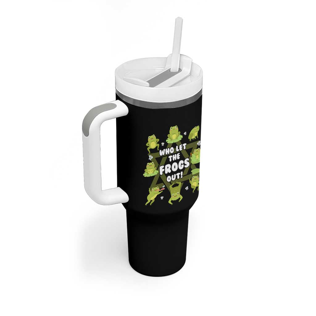 Funny Passover Tumbler With Handle Who Let the Frogs Out  Jewish Seder Fami