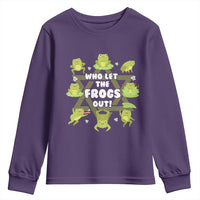 Funny Passover Youth Sweatshirt Who Let the Frogs Out  Jewish Seder Fami