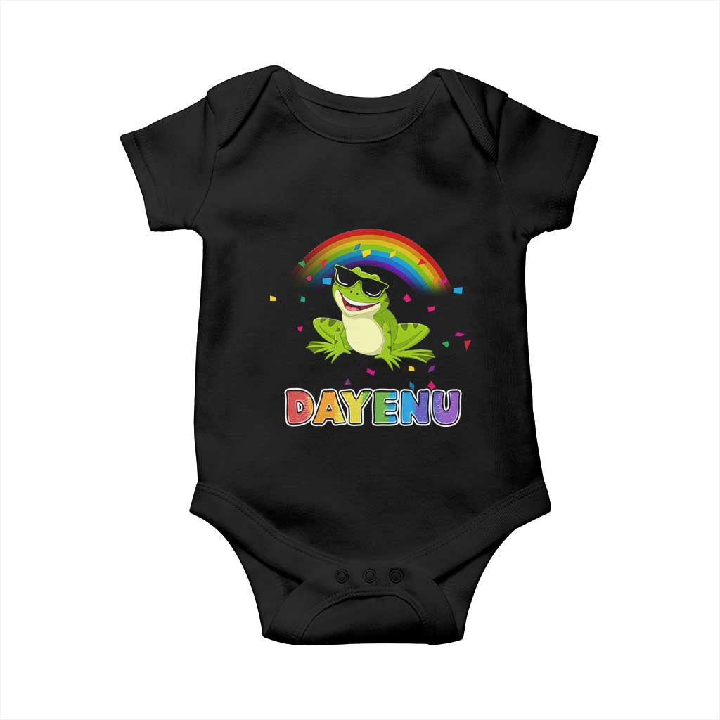 Funny Dayenu Frog Rainbow Baby Onesie Passover Celebration with Pride Vibes