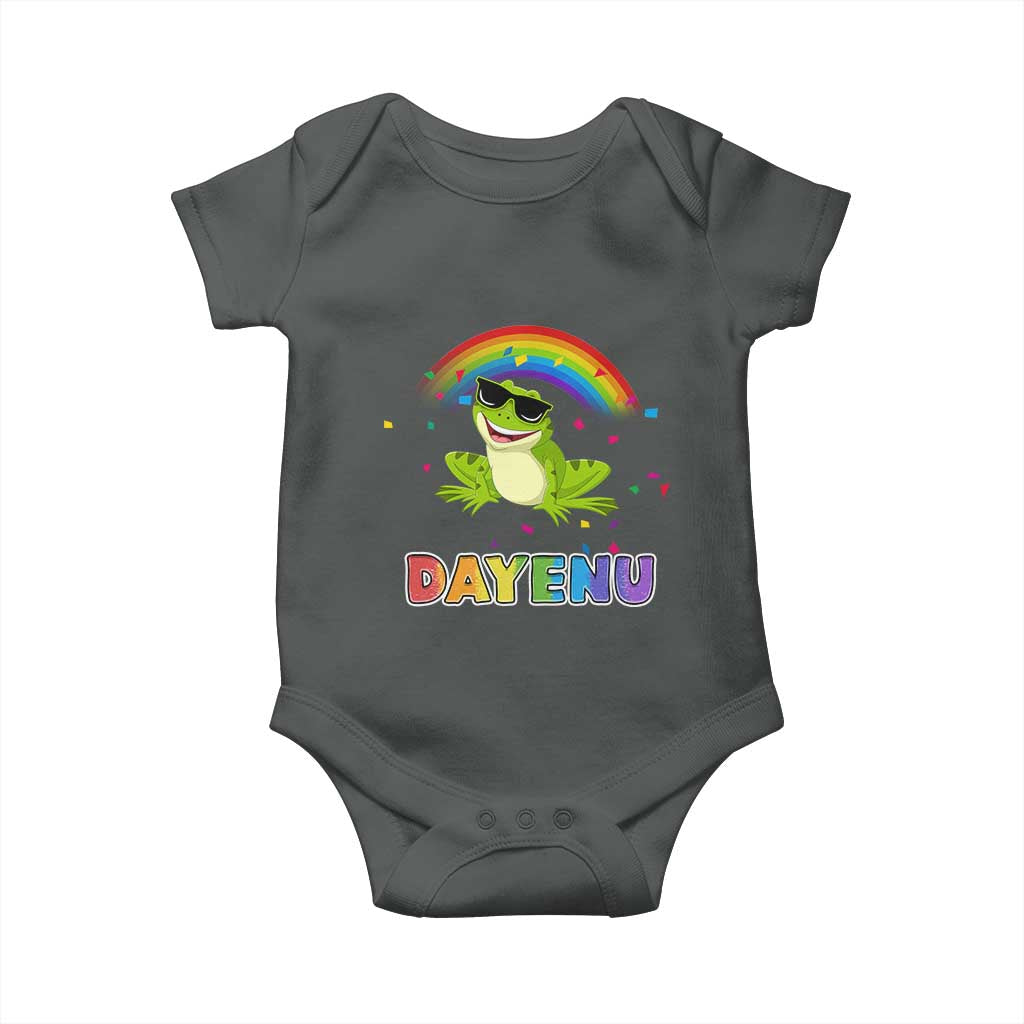 Funny Dayenu Frog Rainbow Baby Onesie Passover Celebration with Pride Vibes