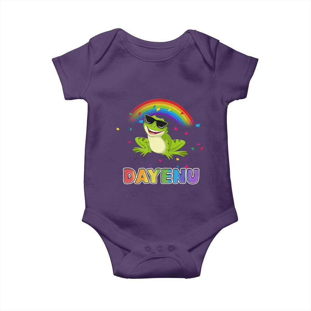 Funny Dayenu Frog Rainbow Baby Onesie Passover Celebration with Pride Vibes
