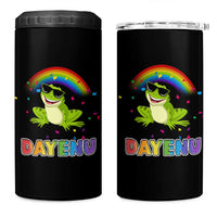 Funny Dayenu Frog Rainbow 4 in 1 Can Cooler Tumbler Passover Celebration with Pride Vibes