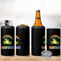Funny Dayenu Frog Rainbow 4 in 1 Can Cooler Tumbler Passover Celebration with Pride Vibes