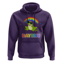 Funny Dayenu Frog Rainbow Hoodie Passover Celebration with Pride Vibes
