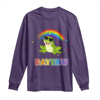 Funny Dayenu Frog Rainbow Long Sleeve Shirt Passover Celebration with Pride Vibes