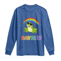 Funny Dayenu Frog Rainbow Long Sleeve Shirt Passover Celebration with Pride Vibes