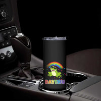 Funny Dayenu Frog Rainbow Skinny Tumbler Passover Celebration with Pride Vibes