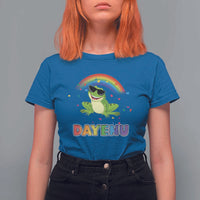 Funny Dayenu Frog Rainbow T Shirt For Women Passover Celebration with Pride Vibes
