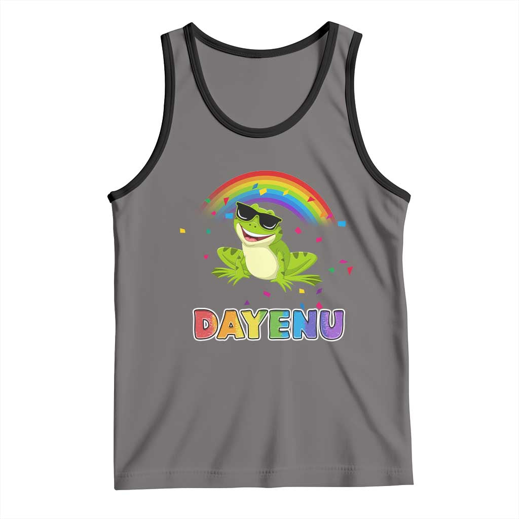 Funny Dayenu Frog Rainbow Tank Top Passover Celebration with Pride Vibes