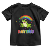 Funny Dayenu Frog Rainbow Toddler T Shirt Passover Celebration with Pride Vibes