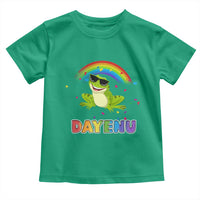 Funny Dayenu Frog Rainbow Toddler T Shirt Passover Celebration with Pride Vibes