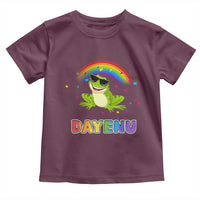 Funny Dayenu Frog Rainbow Toddler T Shirt Passover Celebration with Pride Vibes