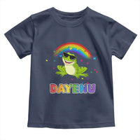 Funny Dayenu Frog Rainbow Toddler T Shirt Passover Celebration with Pride Vibes